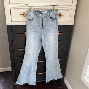 Light Wash Women's Flared Jeans - Brand Not Visible